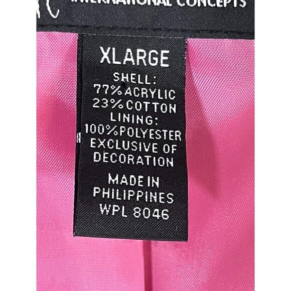 INC Tweed Blazer XL Pink Old Money Preppy Luxury Y2K Lined Fringe Ruffle Career - Picture 13 of 14